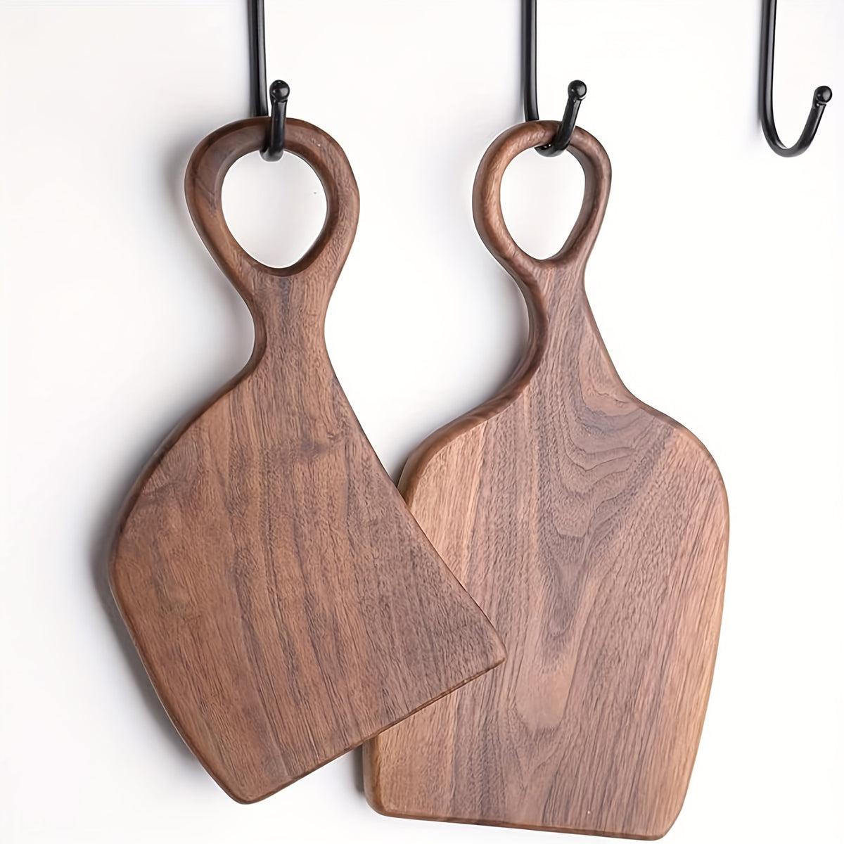 Acacia Wood Cutting Board Set of 2 Extra Thick Reversible Wooden Chopping Boards with Handle - Large Kitchen Board for Meat, Bread & Cheese, Charcuterie Serving Board Gift Set