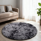 Tie Dye Round Area Rug Soft Plush Shaggy Circle Floor Mat Non-Slip for Living Room Bedroom Dorm – Boho Rainbow & Solid Colors 4x4 5x5 6x6 7x7 8x8 Ft | Home Decor Aesthetic