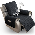 Quilted Recliner Sofa Cover Anti-Slip Wear-Resistant 4-Layer Fabric Dual Side Pockets Machine Washable Pet Home Bedroom Living Room 10 Colors 2 Sizes