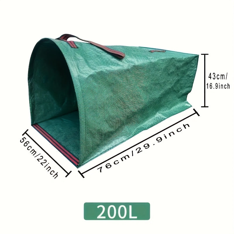 Garden Leaf Bags Reusable 52 Gallon with Handles Waterproof Yard Waste Bag for Fallen Leaves Plant Debris Lawn Clippings Compost 1 or 2 Pack