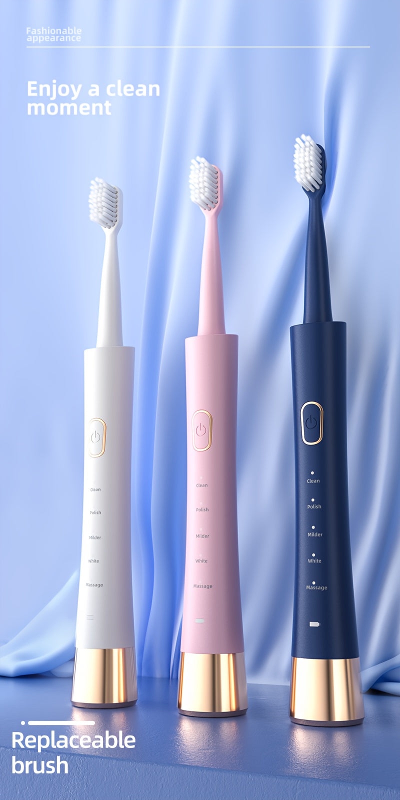 Sonic Electric Toothbrush with 8 Brush Heads - 5 Modes 31000 Vibrations IPX7 Waterproof USB Rechargeable 2 Min Timer Adults Men Women Couple Gift