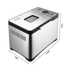 Bread Maker Machine 19-in-1 with Ceramic Non-Stick Pan, 15-Hour Timer, 3 Crust Colors, Auto Keep-Warm – Up to 2 LB Loaf