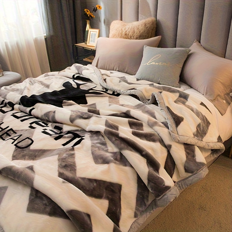 Extra Large Thickened Raschel Throw Blanket Double Layer Ultra Soft All Season Machine Washable Animal Theme Decor 7 Colors 2 Sizes