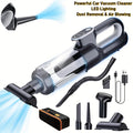 4-in-1 Wireless Car Vacuum Cleaner 25000Pa High Suction – 6000mAh USB Rechargeable, Dual Washable Filters, Low Noise, One-Key Dust, Portable Mini Handheld Vacuum for Car Home Office Pet Hair with Hose & Storage Bag