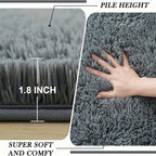 Shaggy Runner Rug Soft Fluffy Area Rug Non-Slip Plush Carpet for Bedroom Hallway Dorm Living Room – Jacquard & Tie-Dye Colors, 2x6 3x5 6x9 8x10 Feet