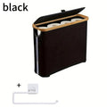 Bamboo Toilet Paper Storage Basket with Lid Holds 12 Rolls, Multi-Functional Bathroom Organizer with Tissue Holder Hook – Countertop Bathroom Decor, Black, Gray, White & Purple