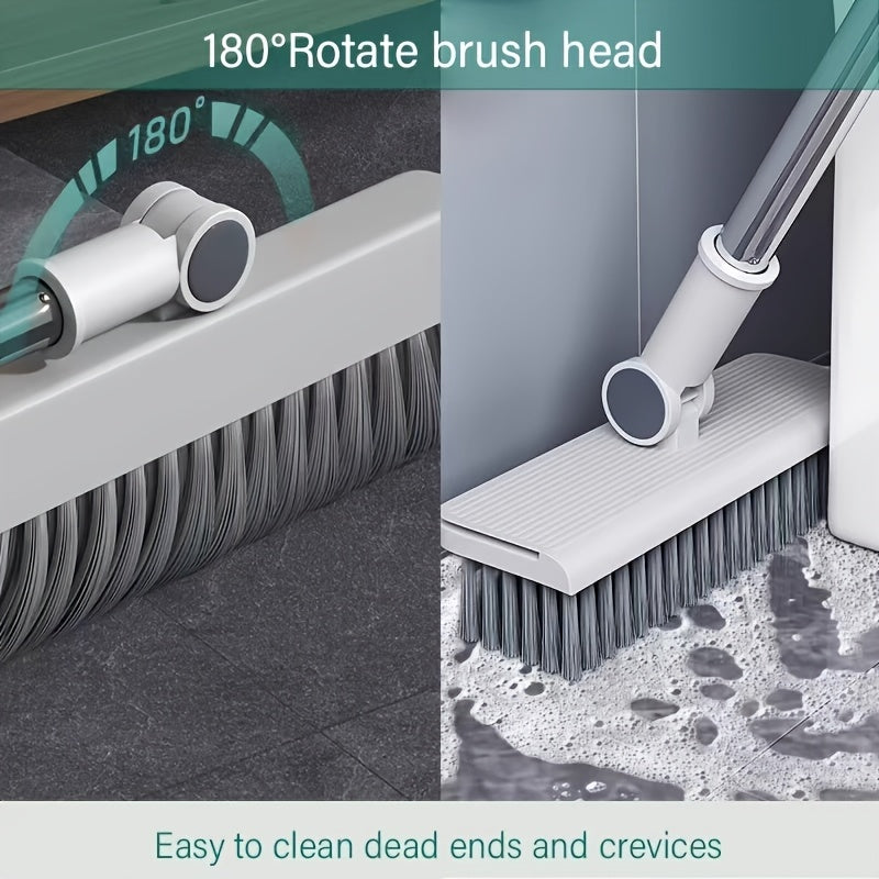 2-in-1 Broom and Dustpan Combo Set with Long Handle - Non-Stick Hair Cleaning, Foldable & Rotatable Design for Hard Floors, Living Room, Bedroom, Bathroom & Outdoor Use - 2pc & 3pc Options