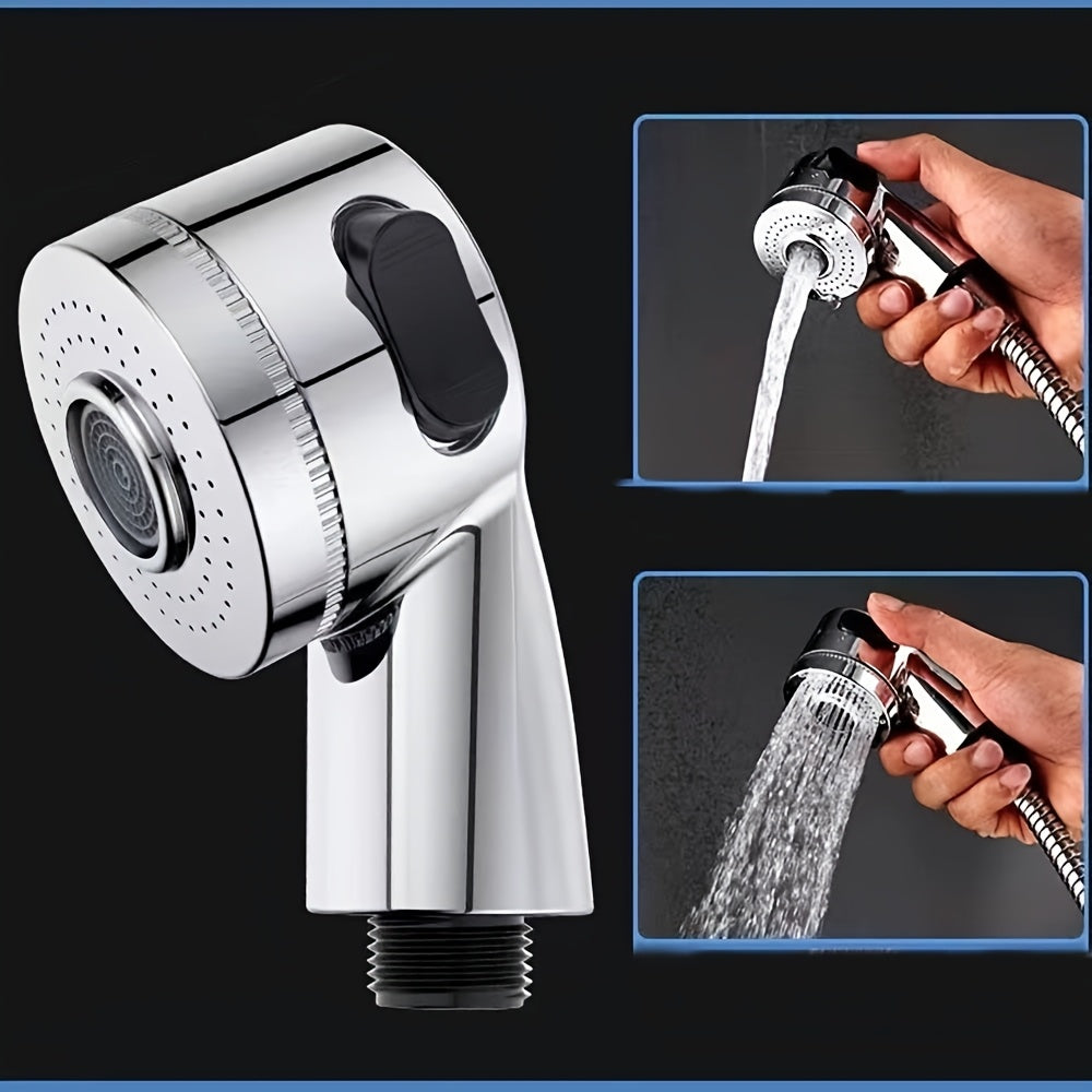 Handheld Shower Head Kit with Bracket, Diverter & Telescopic Hose – High-Pressure Faucet Adapter Shampoo Spray Set for Bathroom Sink, Travel & Portable Shower Use