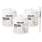 White Wood Repair Paste Kit with Paint Brush – Touch-Up Filler for Baseboards, Cabinets, Doors, Furniture & Wall Trim | Covers Scratches, Chips, Scuffs & Faded Spots | 2 or 3 Piece Set
