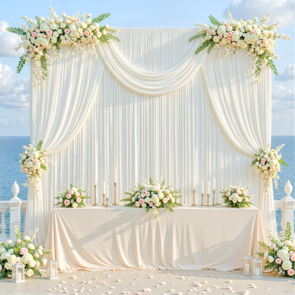 Photo Backdrop 4-Pack Taffeta Draping Background Cloth 5×10 Ft – Opaque Reusable Rod Pocket Panel for Weddings, Birthdays, Baby Showers & Photo Studios | 16 Colors
