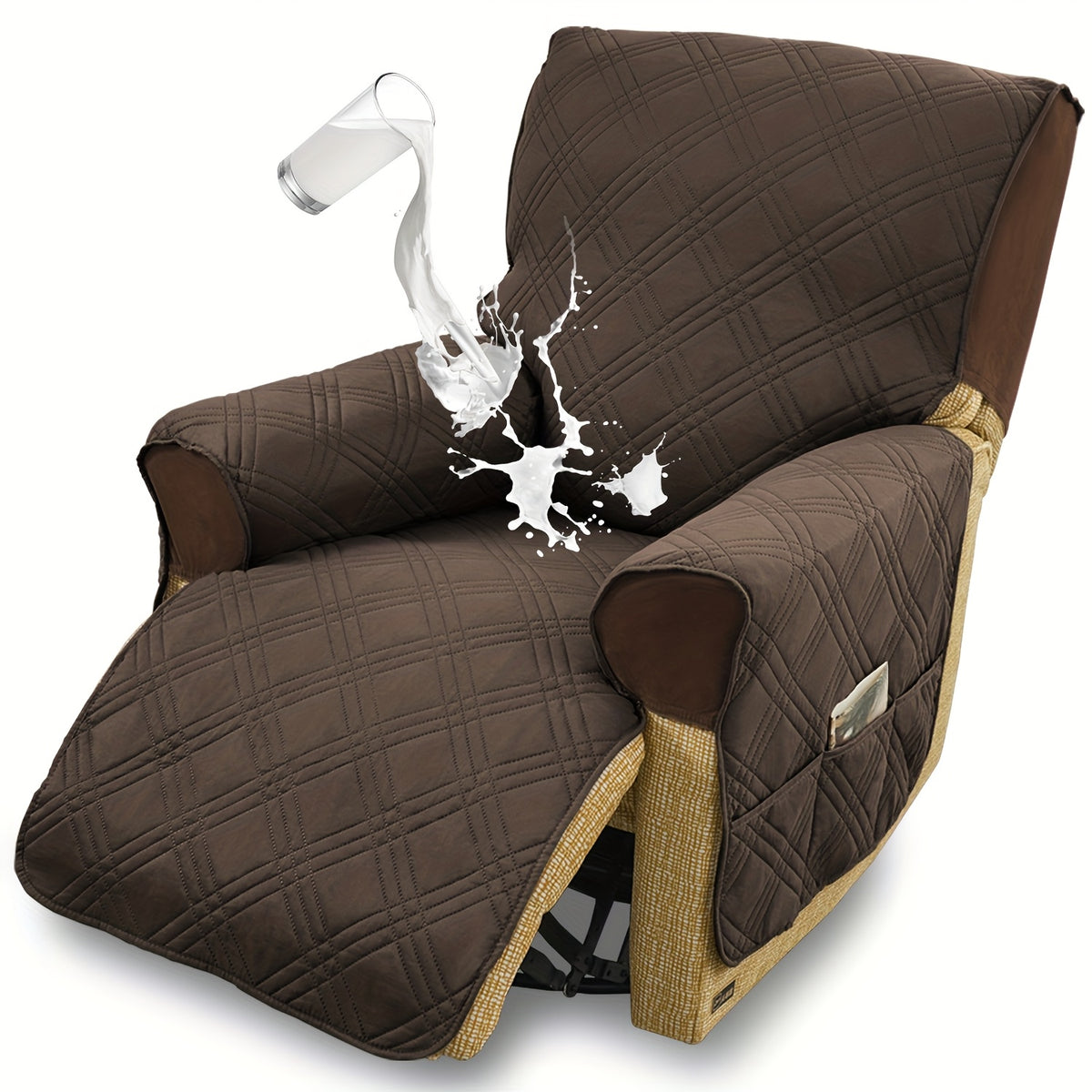 T-Cushion Armchair Cover Anti-Slip Double-Sided Design, Machine Washable Elastic Band Closure Chair Slipcover, Pet-Friendly All-Season Furniture Protector, Available in Small & Large – 8 Colors