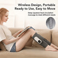 Cordless Air Compression Leg Massager Circular Calf Press 3 Intensities for Feet Legs Thighs Knees Easy to Use Gray Gift for Mom Dad