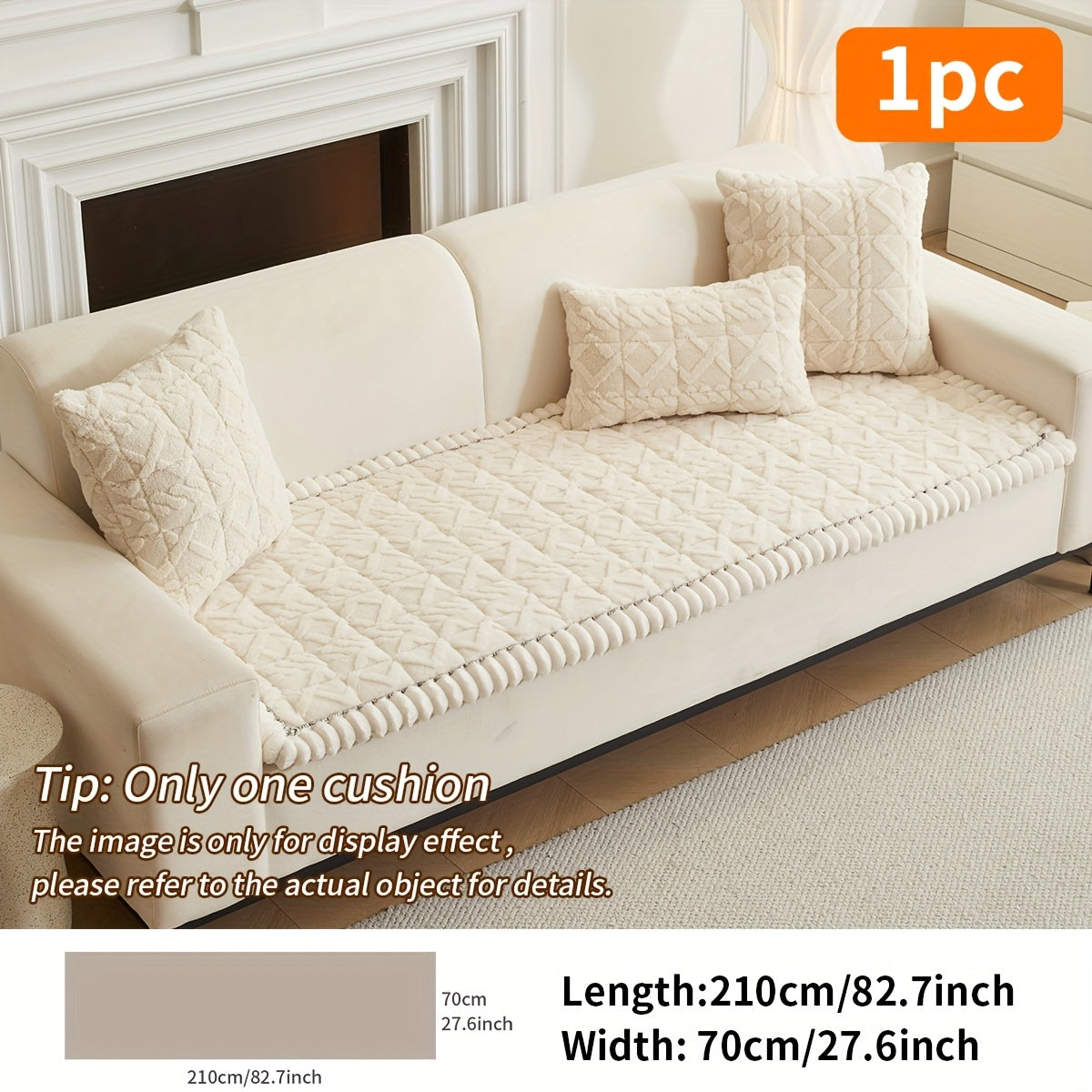 Thickened Quilted Sofa Cushion Pad Soft Polyester Seat Mat for Loveseat 2 3 4 Seater Sofa Autumn Winter Warmth Home Decor Dark Gray Dark Coffee Cream Green