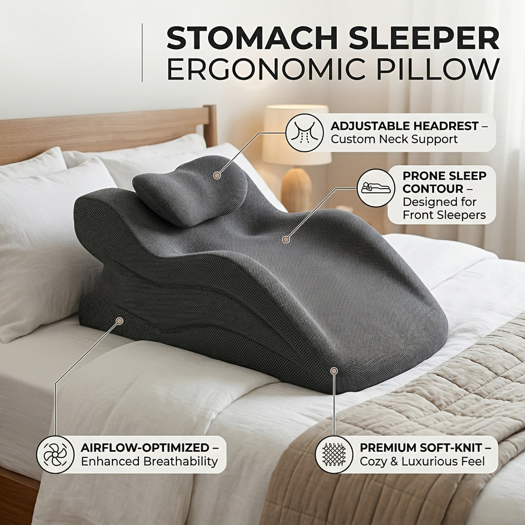 Ergonomic Backrest Pillow for Bed Reading - Multi-Purpose Support Pillow Neck Back Rest Removable Washable Cover Sleeping Reading Office Lounge