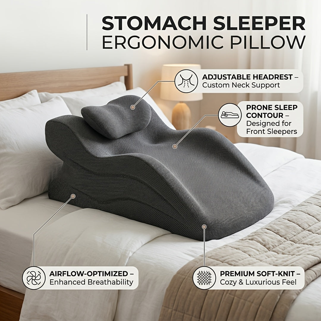 Ergonomic Backrest Pillow for Bed Reading - Multi-Purpose Support Pillow Neck Back Rest Removable Washable Cover Sleeping Reading Office Lounge