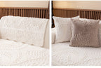 Faux Rabbit Fur Sofa Cover Thick Winter Warm Couch Protector Non-Slip Machine Washable Pet-Friendly Floral Sofa Slipcover for 1 2 3 4 Seater Living Room Bedroom