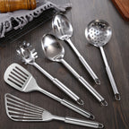 Stainless Steel Kitchen Utensils Set 12-Piece with Holder - Heat Resistant Cooking Utensils Set with Spatula, Ladle, Tongs, Whisk, Skimmer & More, Dishwasher Safe Metal Kitchen Tool Set