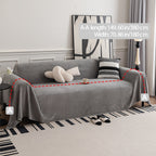 Sofa Cover Short Plush Couch Protector for 2 3 4 Seater - Machine Washable Pet Friendly Furniture Protector Slipcover All Season Thick Cushion Cover in Light Grey Deep Gray Coffee Burgundy Off White