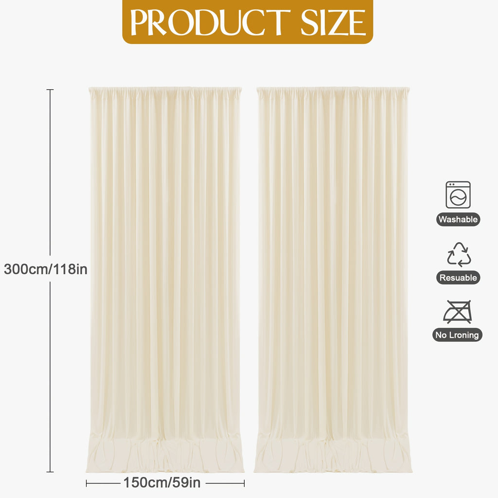 Photo Backdrop 4-Pack Taffeta Draping Background Cloth 5×10 Ft – Opaque Reusable Rod Pocket Panel for Weddings, Birthdays, Baby Showers & Photo Studios | 16 Colors