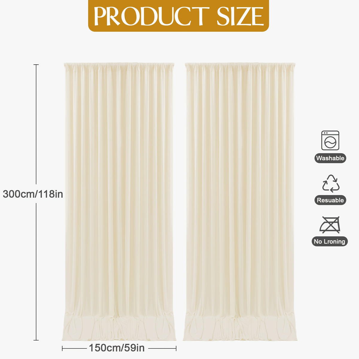 Photo Backdrop 4-Pack Taffeta Draping Background Cloth 5×10 Ft – Opaque Reusable Rod Pocket Panel for Weddings, Birthdays, Baby Showers & Photo Studios | 16 Colors