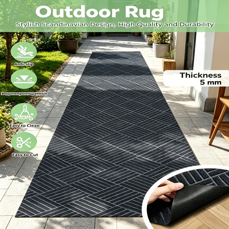 Hallway Runner Rug Non-Slip Vintage Diamond Pattern Machine Washable Rubber Backed – Kitchen, Entryway & Living Room Runner, 5 Sizes, Dark Gray & Dark Red
