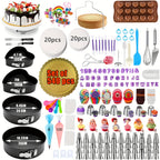 540PCS Cake Decorating Kit with 4 Springform Pans, Rotating Turntable & 55 Icing Tips – Complete Baking Supplies Set with Piping Bags, Fondant Tools & Cupcake Liners for Beginners