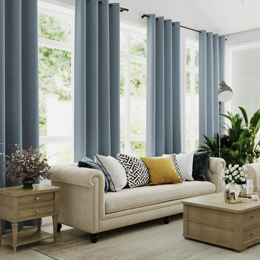 100% Blackout Window Curtains - 4 Panels, Full Light Blocking, Thermal Insulated Drapes with Black Liner | Soft Brushed Fabric