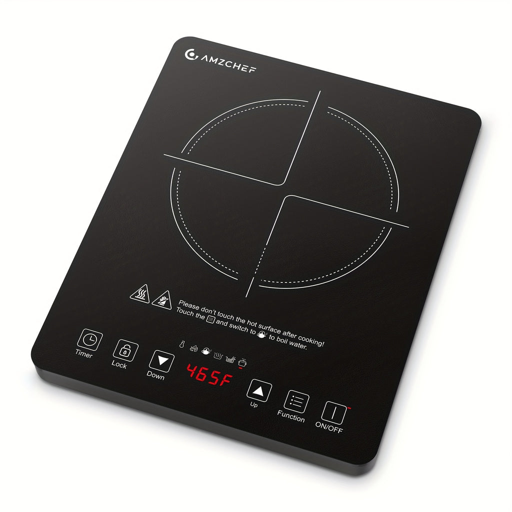 1800W Induction Cooktop Single Burner Countertop Cooker with Intelligent Touch Control, Multi-Level Power, Timer & Overheating Protection — Portable Induction Stove for Home, Dorm & Gifting, Black