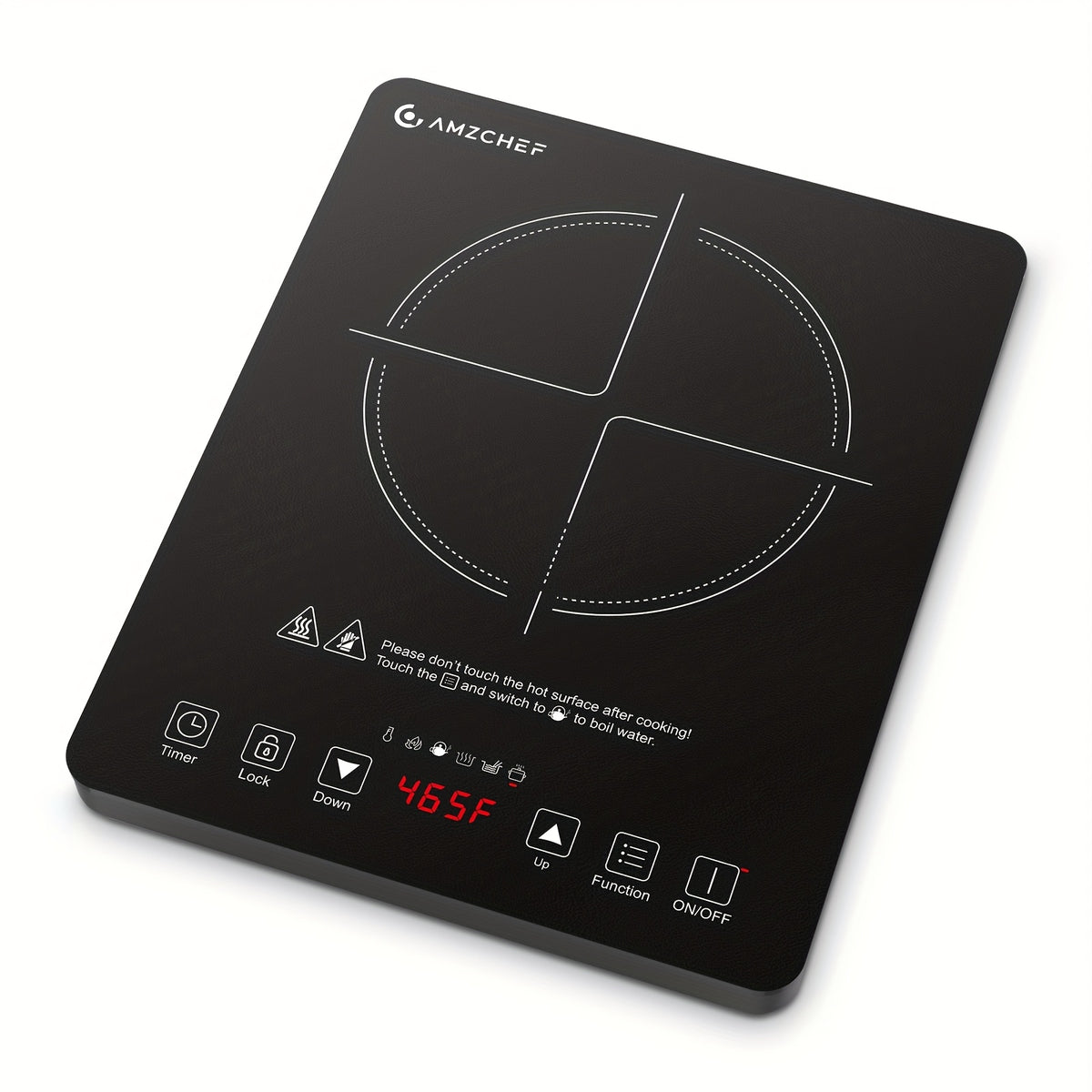 1800W Induction Cooktop Single Burner Countertop Cooker with Intelligent Touch Control, Multi-Level Power, Timer & Overheating Protection — Portable Induction Stove for Home, Dorm & Gifting, Black