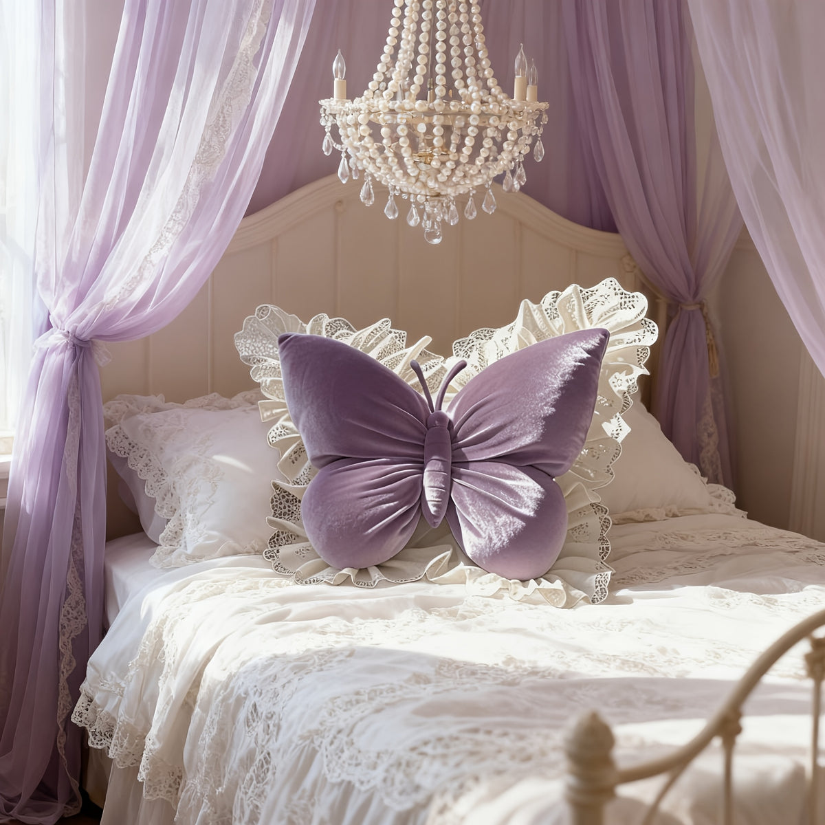 Butterfly Shaped Throw Pillow Cute Decorative Bow Pillow for Bed Sofa – Soft 3D Accent Pillow for Girls Bedroom Home Decor