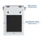 Magnetic Lint Bin for Laundry Room – Wall Mount Metal Dryer Lint Holder Trash Can with Lid, Laundry Organization, White