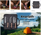 Viking-Inspired Hand-Forged Butcher Knife Set with Carrying Case - High Carbon Steel Cleaver Boning and Vegetable Knife Set for BBQ Camping and Meat Preparation