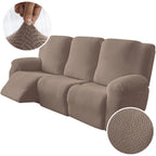 3-Seater Recliner Cover - Plush High Stretch Wear-Resistant Machine Washable Easy Clean Sofa Protector for Living Room and Bedroom