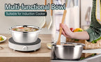 Stainless Steel Colander & Mixing Bowl Set – 304 Food-Grade Stackable Strainer Bowl for Washing Vegetables, Fruit & Rice, Dishwasher Safe Kitchen Colander, 7.09" or 11.02" Bowl + Sieve