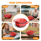 Dutch Oven 5QT 6QT 7.5QT Enameled Cast Iron Cookware with Lid Silicone Handles Oven Safe 500°F Bread Baking Stews Roasts Multiple Colors