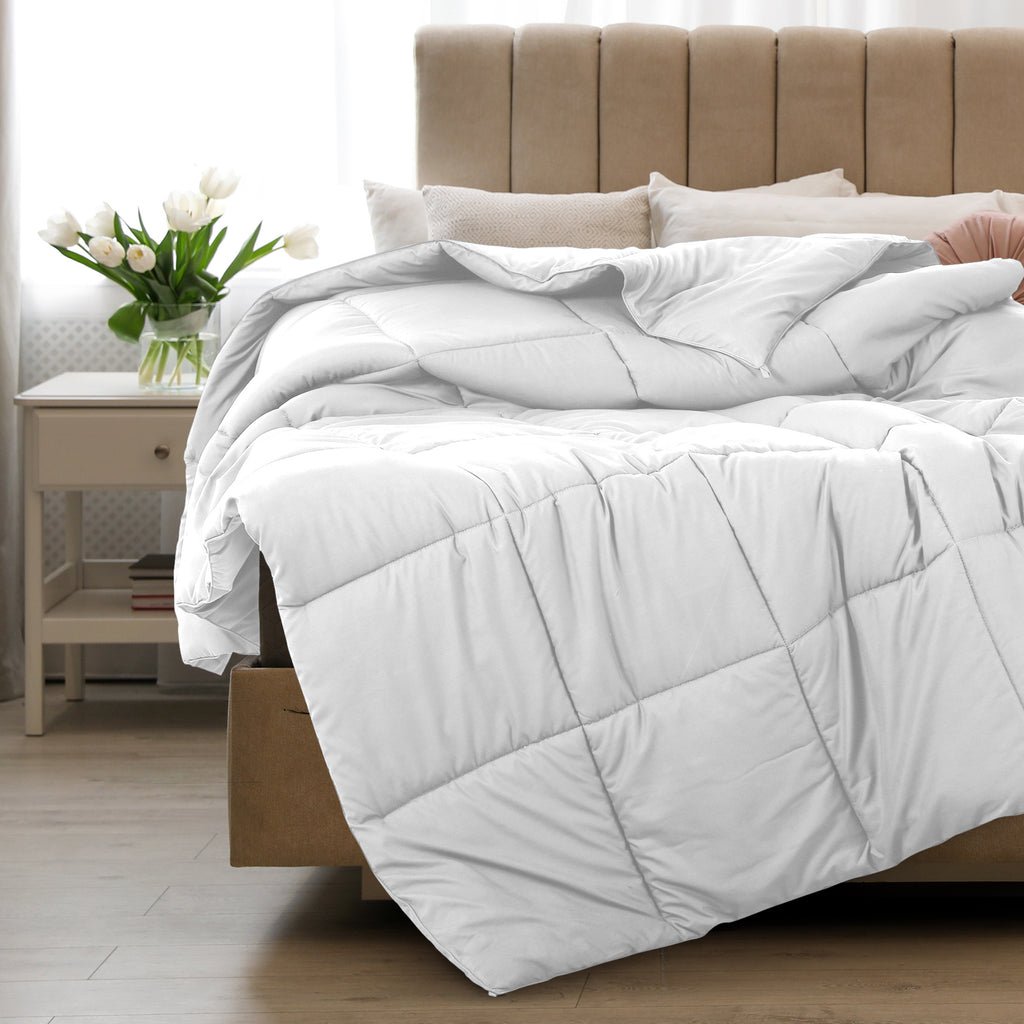 All Season Comforter with Corner Tabs & Box Stitching – Soft Fluffy Lightweight Hotel-Quality Duvet Insert for Twin Queen King, Breathable Year-Round Bedding