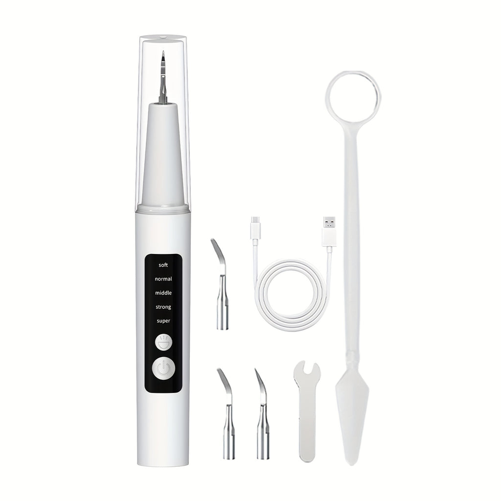 Electric Water Flosser Dental Cleaning Kit - 5 Mode LED Light 4 Replaceable Heads Deep Clean Oral Care Fresh Breath Gift for Mom Dad Women