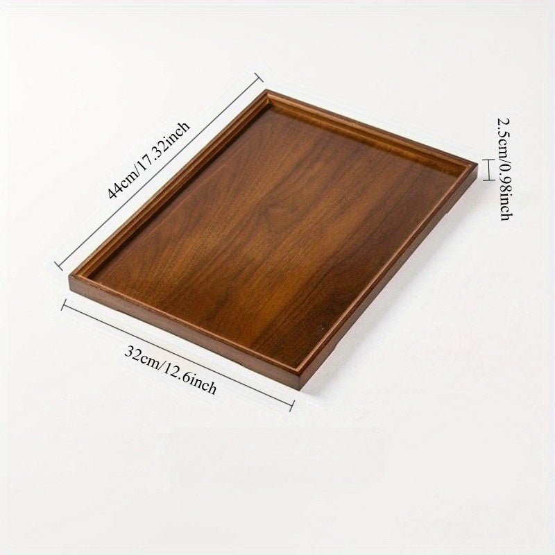 Dark Walnut Bamboo Serving Tray Rectangular Vintage Bamboo Composite Water Resistant for Home Restaurant Hotel Display Size S M L XL