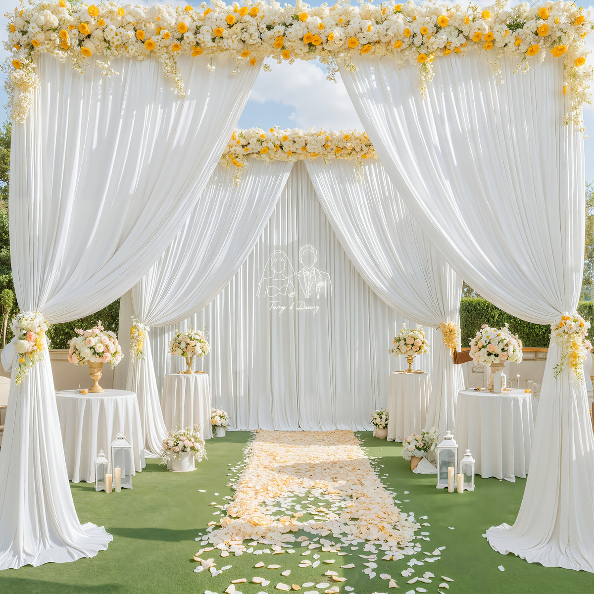 Photo Backdrop 4-Pack Taffeta Draping Background Cloth 5×10 Ft – Opaque Reusable Rod Pocket Panel for Weddings, Birthdays, Baby Showers & Photo Studios | 16 Colors