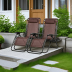 Set of 2 Zero Gravity Recliner Lounge Chairs with Cup Holder Tray – Adjustable Outdoor Relaxing Chairs for Patio, Lawn, Garden & Beach | 7 Color Options