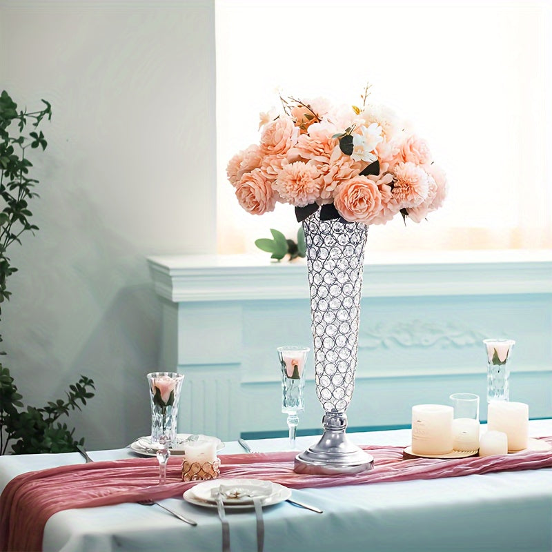 Crystal Glass Tall Vases 20 Inch Set of 2 – Elegant Centerpiece Vases for Wedding Celebrations, Dining Tables, Birthdays & Home Decoration
