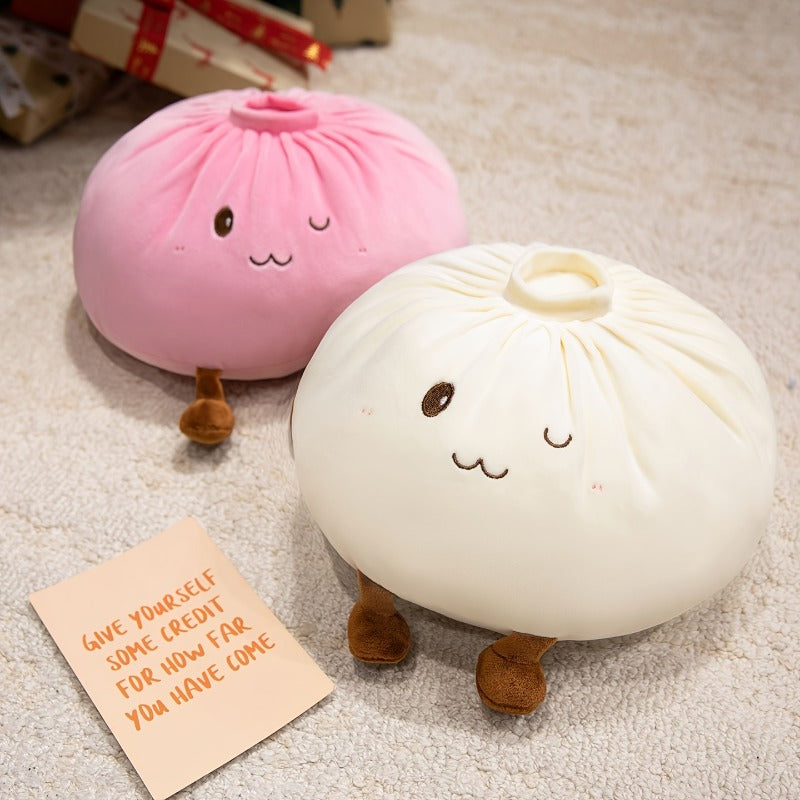 Dumpling Plush Pillow – Cute Korean Bun Stuffed Cushion for Bedroom, Sofa & Office Nap | Soft Fluffy Kawaii Decor Pillow | Hand Washable | White, Pink, Orange