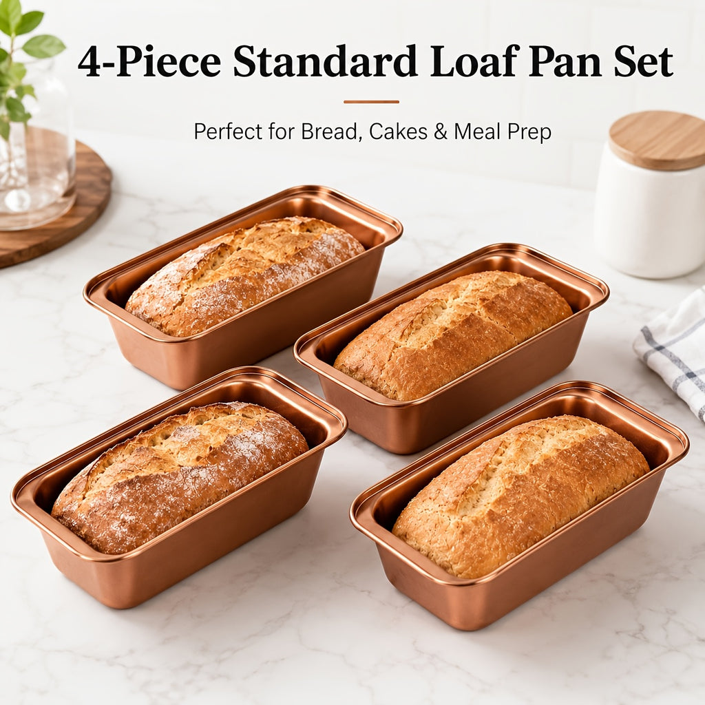 Bakeware Set – Nonstick Bread Baking Pan, Silicone Muffin Mold & Cupcake Liners | Choose Bread Pan 4-Pack, Extended Pan, Silicone Muffin Mold 35/70-Pack, or 310-Pc Paper Liners