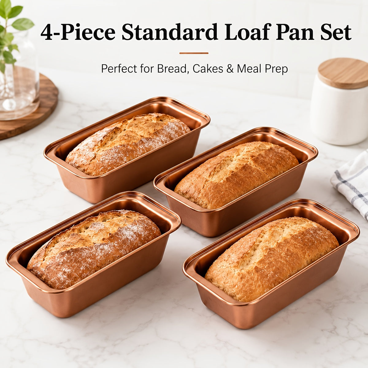 Bakeware Set – Nonstick Bread Baking Pan, Silicone Muffin Mold & Cupcake Liners | Choose Bread Pan 4-Pack, Extended Pan, Silicone Muffin Mold 35/70-Pack, or 310-Pc Paper Liners