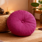 Round Seat Cushion 40x40cm 15cm Thick Firm Futon Meditation Mat Removable Linen Cover Chair Pad for Office Dining Chair Home Decor All Seasons Christmas