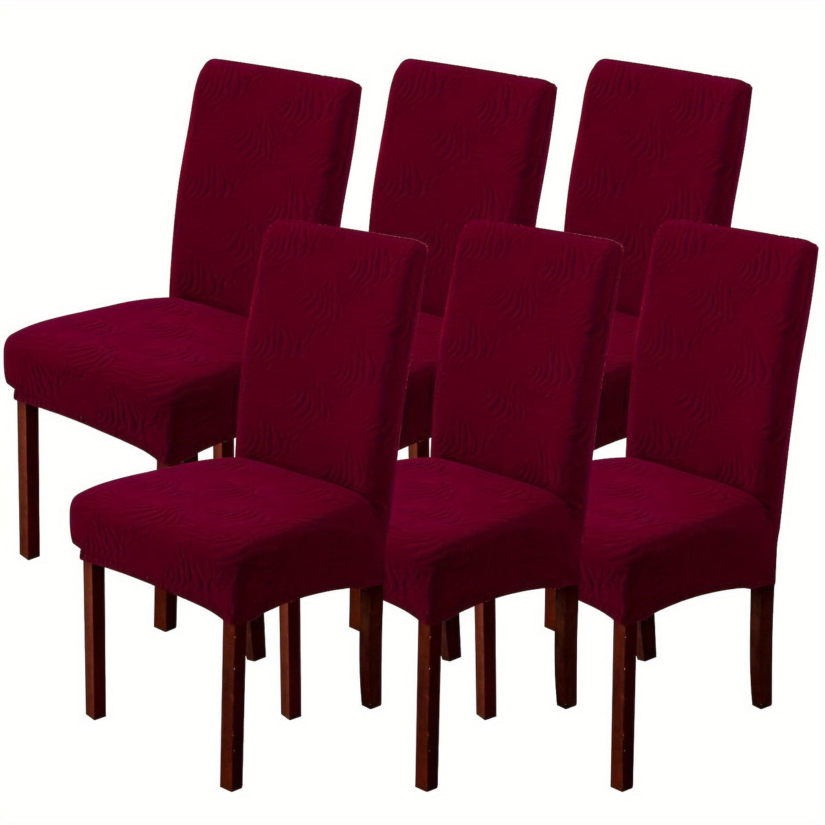 Stretch Jacquard Dining Chair Covers 4/6 Pack – Polar Fleece Slipcovers with Elastic Band, Removable Washable Chair Protector for Dining Room Kitchen Hotel Restaurant Home Decor