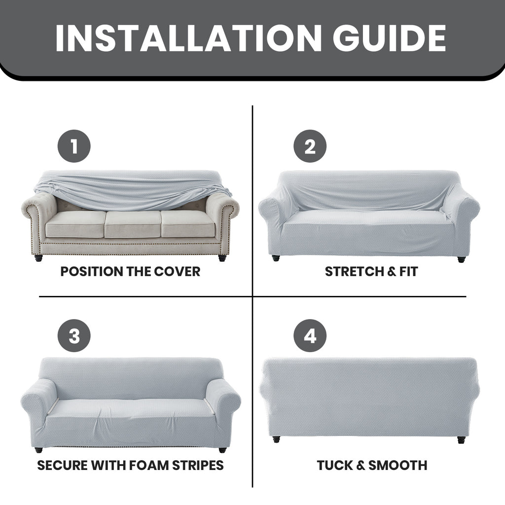 Stretch Spandex Sofa Cover 1 2 3 Seater Elastic Couch Slipcover Anti-Scratch Pet-Friendly Machine Washable Furniture Protector Holiday Gift