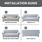 Stretch Spandex Sofa Cover 1 2 3 Seater Elastic Couch Slipcover Anti-Scratch Pet-Friendly Machine Washable Furniture Protector Holiday Gift
