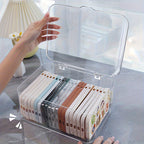 Acrylic Clear Desktop Storage Box with Lid – Smartphone Case Holder & Desk Drawer Organizer for Home Office Accessories, Storage Bins for Home Organization