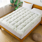 Quilted Pillow Top Mattress Topper - Ultra Soft Cooling Mattress Pad for Deep Beds, 450G/900G/1200GSM Fill, Twin Full Queen King Cal King, White Gray Green